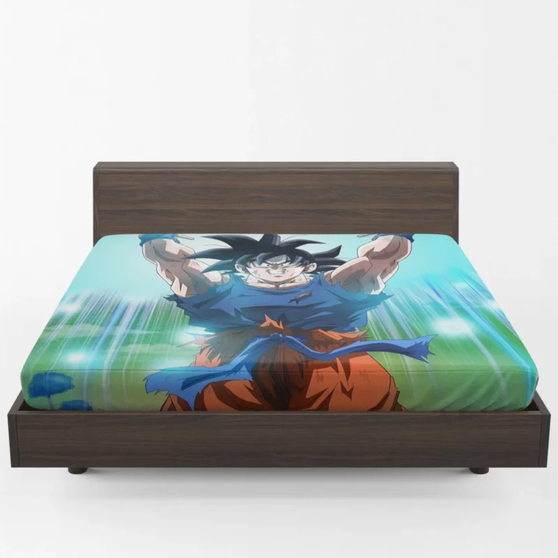 Defying Limits Goku Power Unleashed Anime Fitted Sheet 1
