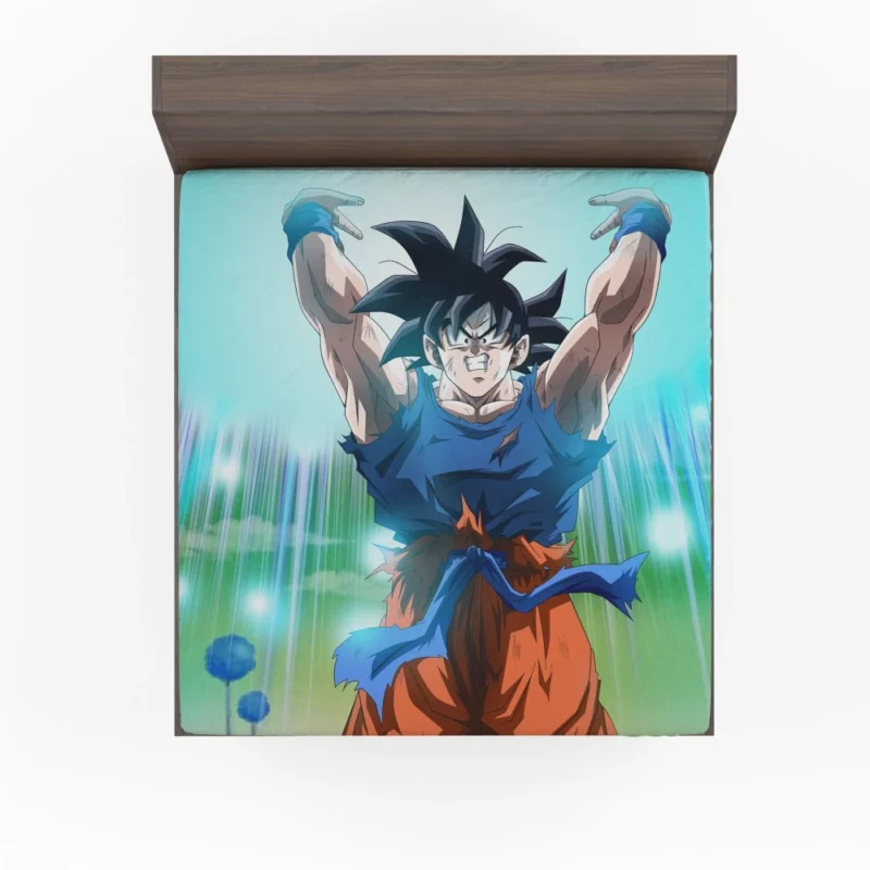 Defying Limits Goku Power Unleashed Anime Fitted Sheet