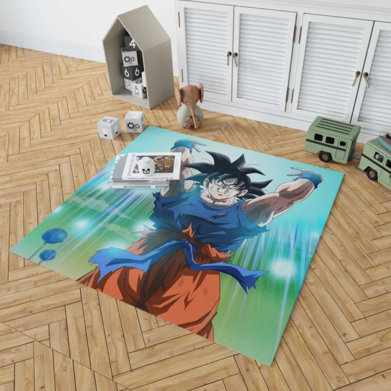 Defying Limits Goku Power Unleashed Anime Rug 1