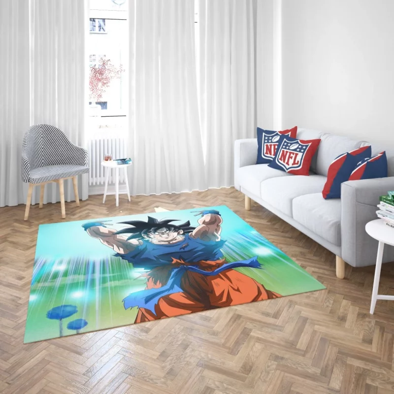 Defying Limits Goku Power Unleashed Anime Rug 2