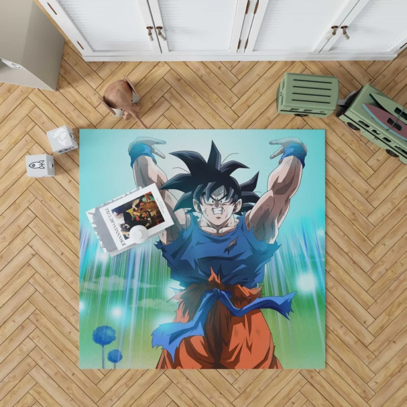 Defying Limits Goku Power Unleashed Anime Rug