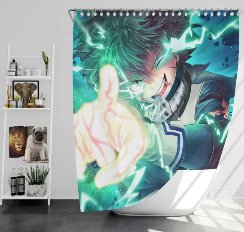 Delaware SMASHHHHH Midoriya Battle Cry Anime Shower Curtain