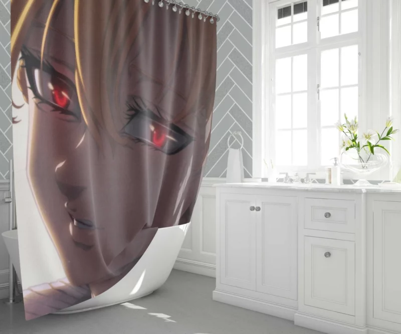 Demon Girl Meliodas Fiery Eyes Anime Shower Curtain 1