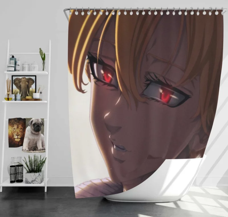 Demon Girl Meliodas Fiery Eyes Anime Shower Curtain