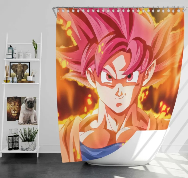 Dragon Ball Super Godku Rises Anime Shower Curtain