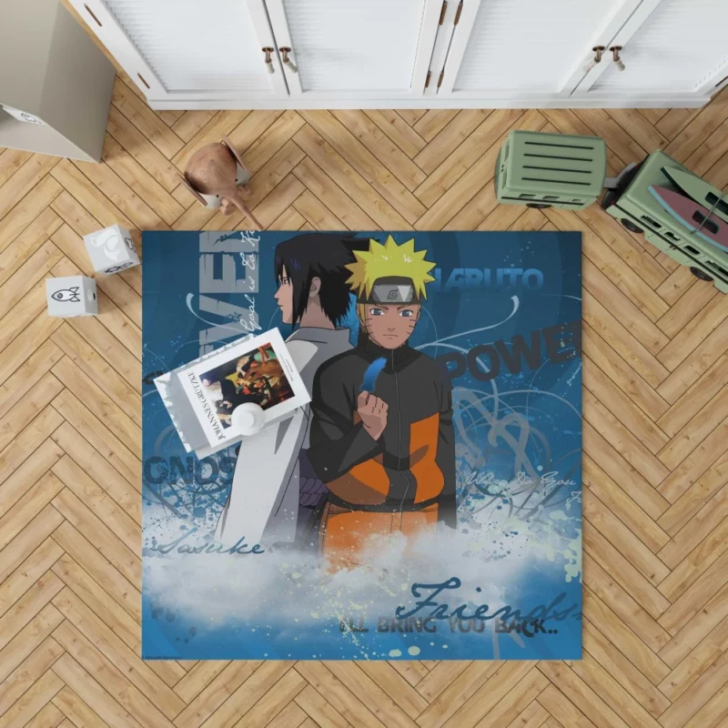 Dynamic Duo Naruto and Sasuke Anime Rug