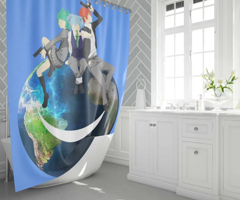 Earth Day Nagisa and Karma Connection Anime Shower Curtain 1