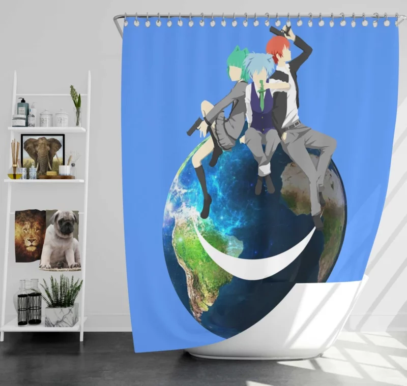 Earth Day Nagisa and Karma Connection Anime Shower Curtain