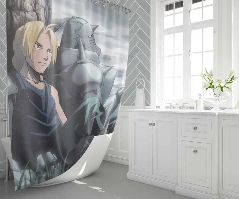 Edward & Alphonse Adventure Anime Shower Curtain 1