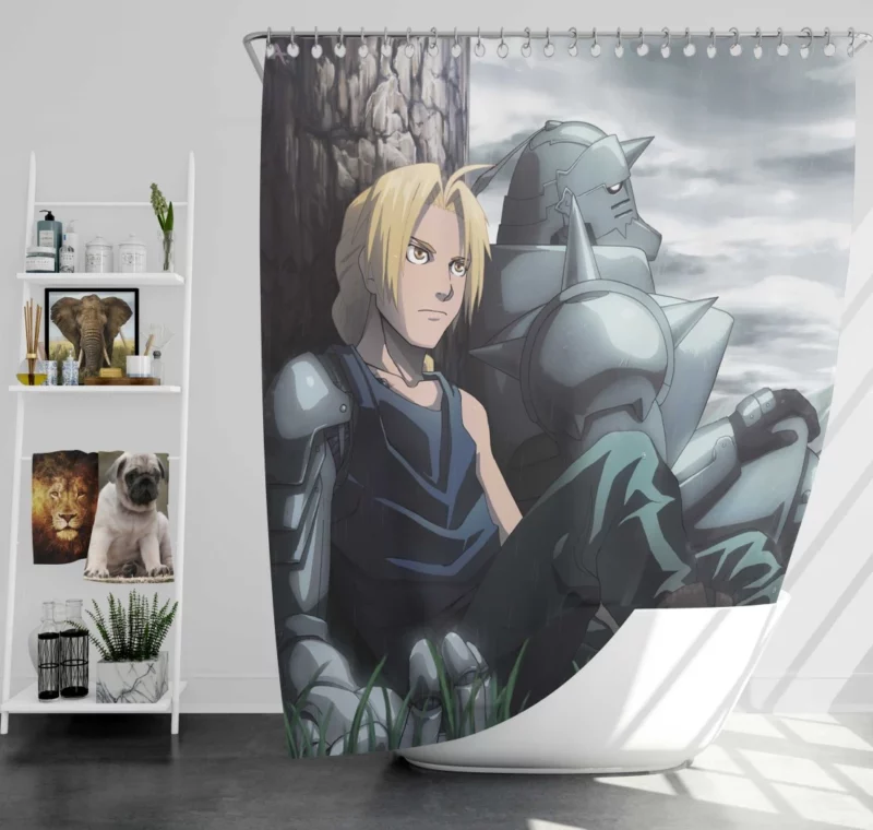 Edward & Alphonse Adventure Anime Shower Curtain