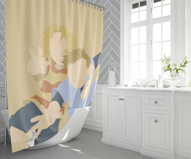 Edward & Alphonse Unbreakable Bond Anime Shower Curtain 1