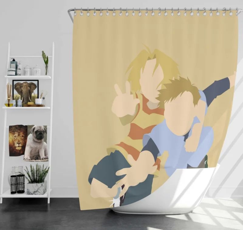 Edward & Alphonse Unbreakable Bond Anime Shower Curtain