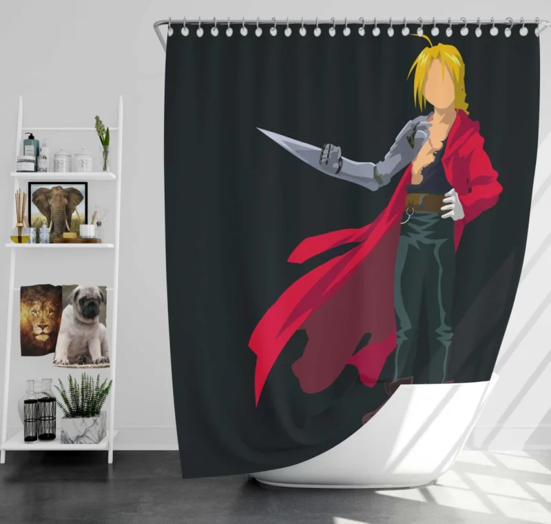 Edward Elric Alchemical Impact Anime Shower Curtain