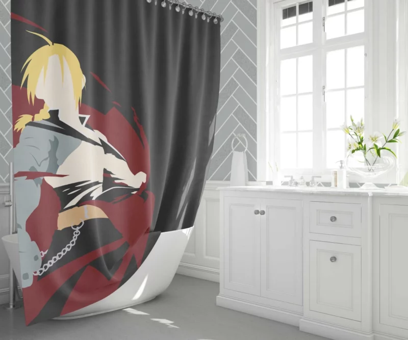 Edward Elric Alchemical Journey Anime Shower Curtain 1