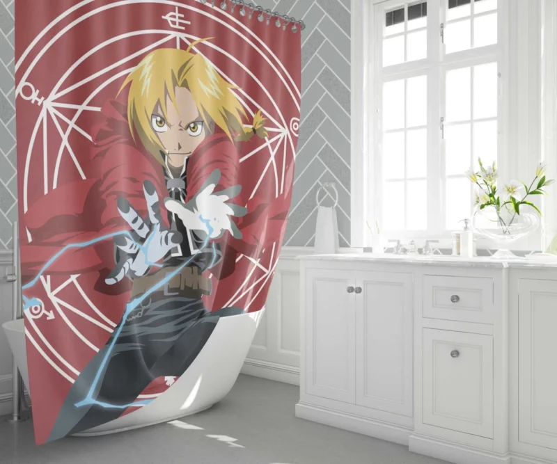 Edward Elric Alchemical Path Anime Shower Curtain 1