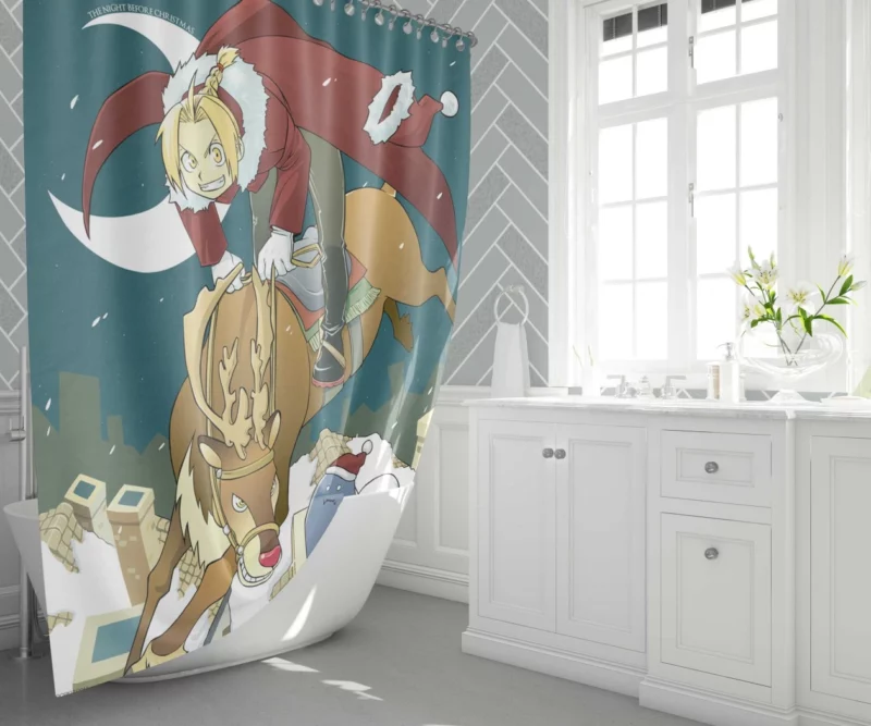 Edward Elric Alchemical Tale Anime Shower Curtain 1