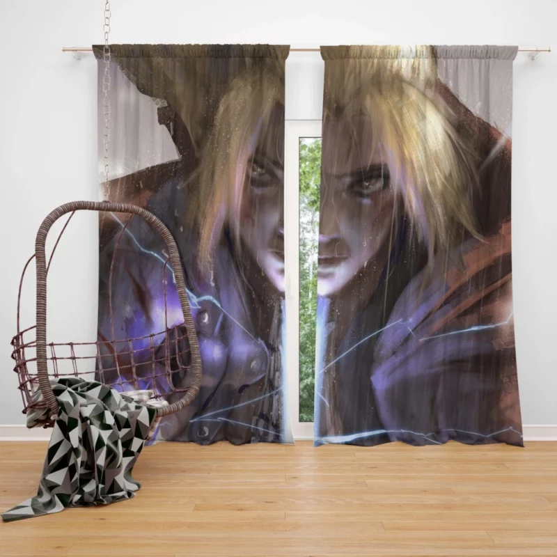 Edward Elric Unyielding Spirit Anime Curtain