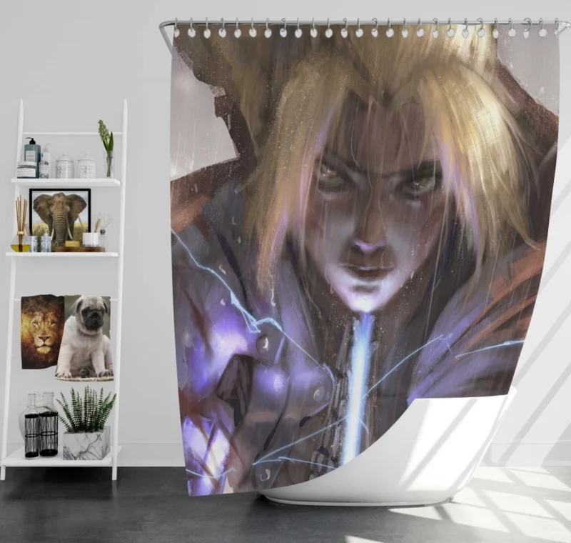 Edward Elric Unyielding Spirit Anime Shower Curtain