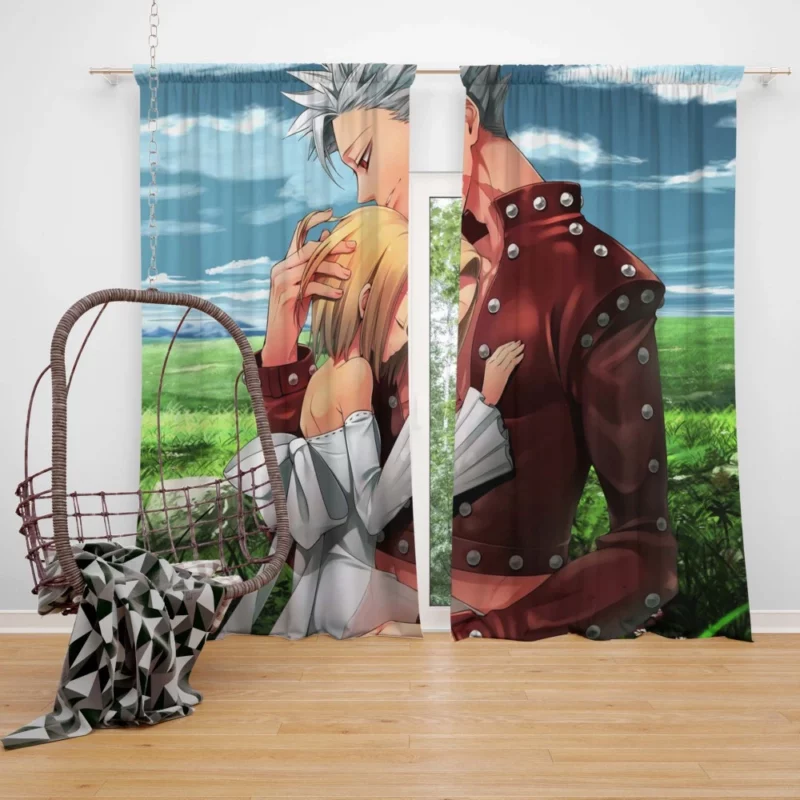 Elaine and Ban Unbreakable Bond Anime Curtain