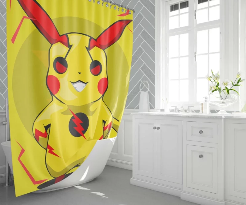 Electric Adventure Pikachu Tale Anime Shower Curtain 1