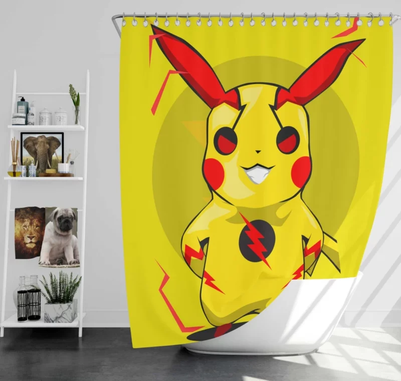 Electric Adventure Pikachu Tale Anime Shower Curtain
