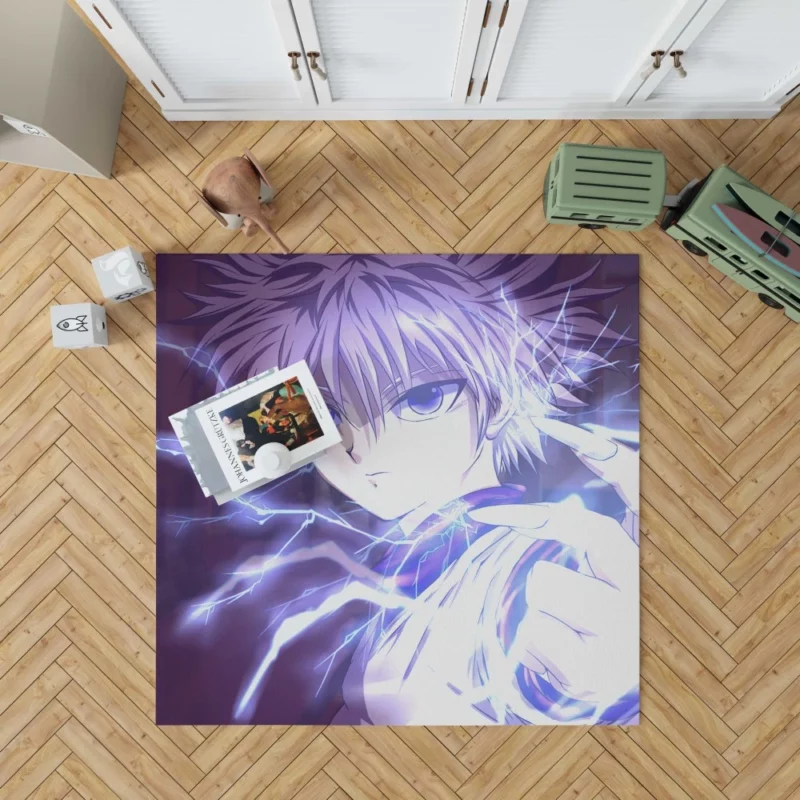 Electrifying Moments Killua Lightning Anime Rug
