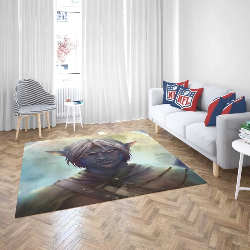 Elegant Elf Moonlight Guardian Anime Rug 2