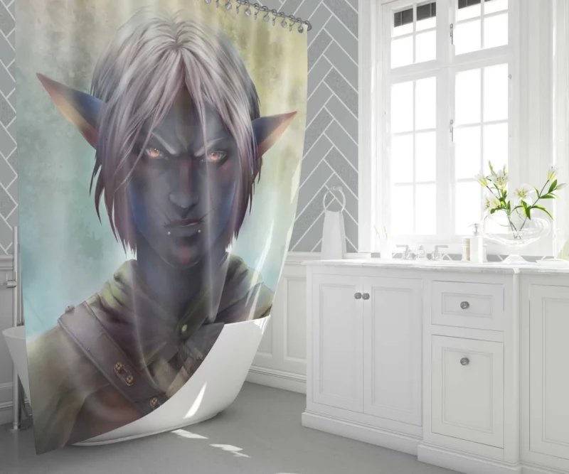 Elegant Elf Moonlight Guardian Anime Shower Curtain 1