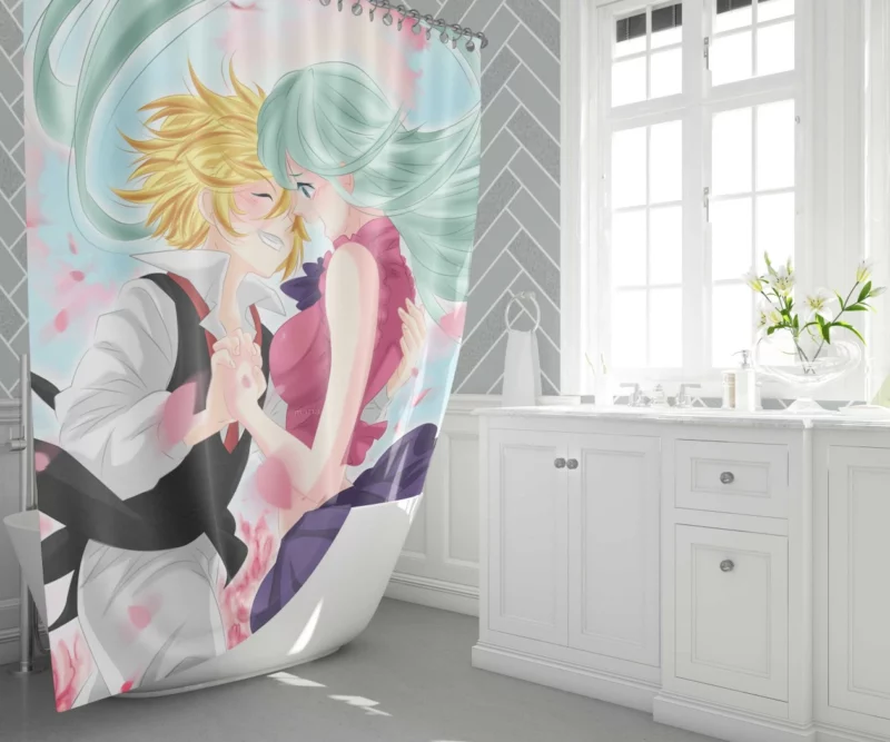 Elizabeth & Meliodas Unbreakable Tie Anime Shower Curtain 1