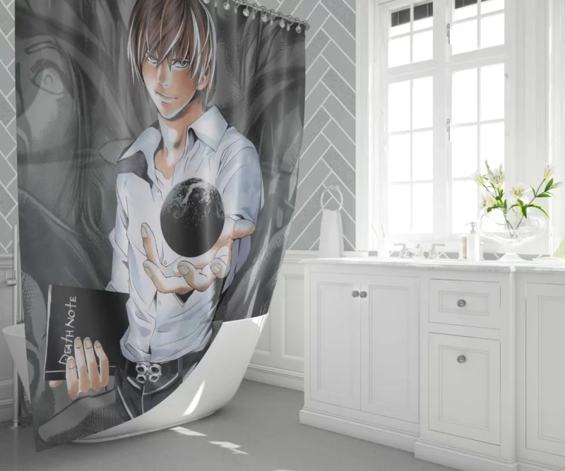 Embrace Your Fate Light Yagami Anime Shower Curtain 1