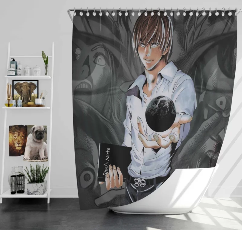 Embrace Your Fate Light Yagami Anime Shower Curtain