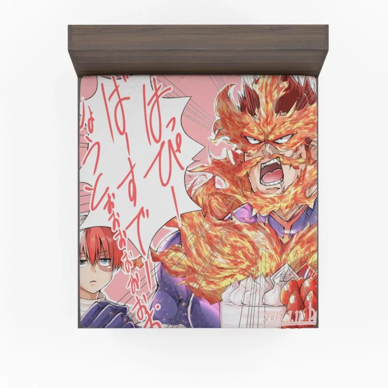 Enji Todoroki Endeavor Struggle Anime Fitted Sheet