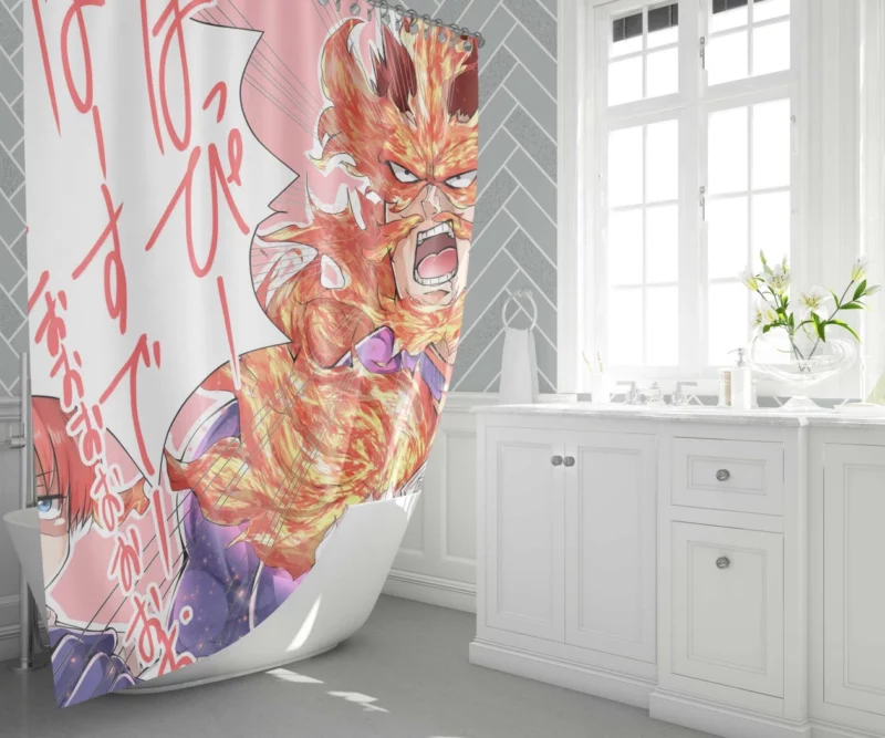 Enji Todoroki Endeavor Struggle Anime Shower Curtain 1