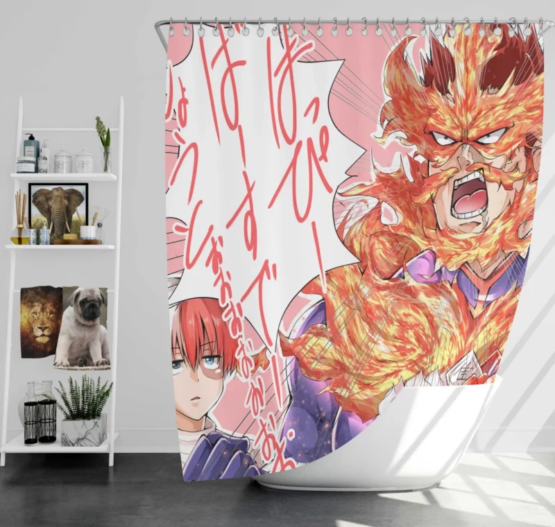 Enji Todoroki Endeavor Struggle Anime Shower Curtain