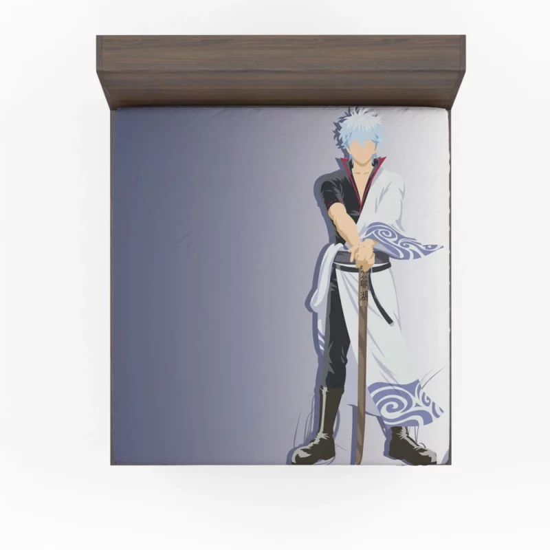 Epic Gintoki Minimalist Vector Anime Fitted Sheet