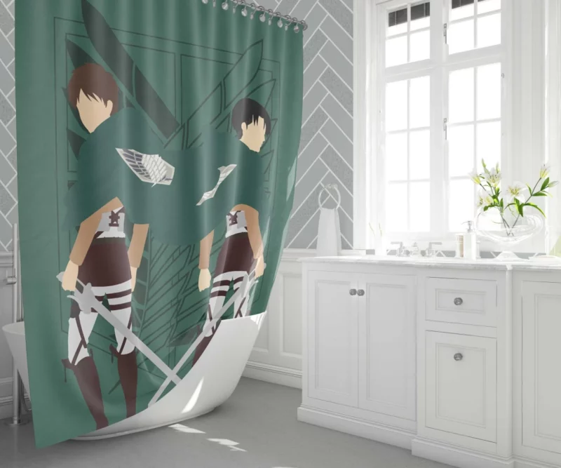 Eren Yeager A Soldier Path Anime Shower Curtain 1