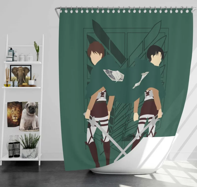 Eren Yeager A Soldier Path Anime Shower Curtain