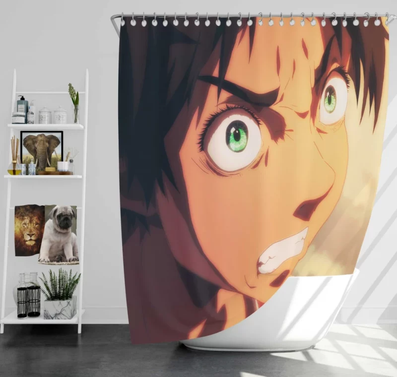 Eren Yeager Anime Attack On Titan Shower Curtain