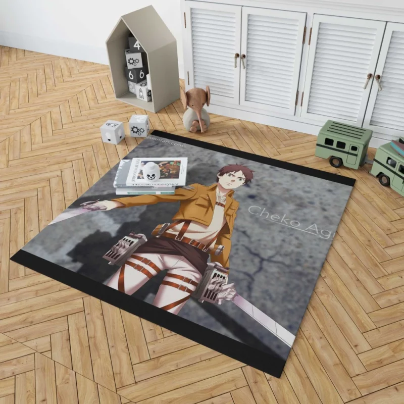 Eren Yeager Beyond the Walls Anime Rug 1