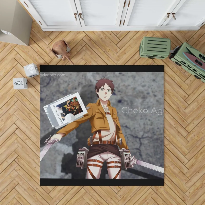 Eren Yeager Beyond the Walls Anime Rug