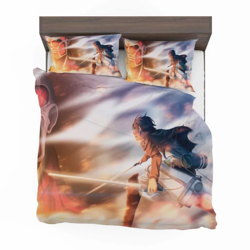 Eren Yeager Colossal Battle Anime Bedding Set 1