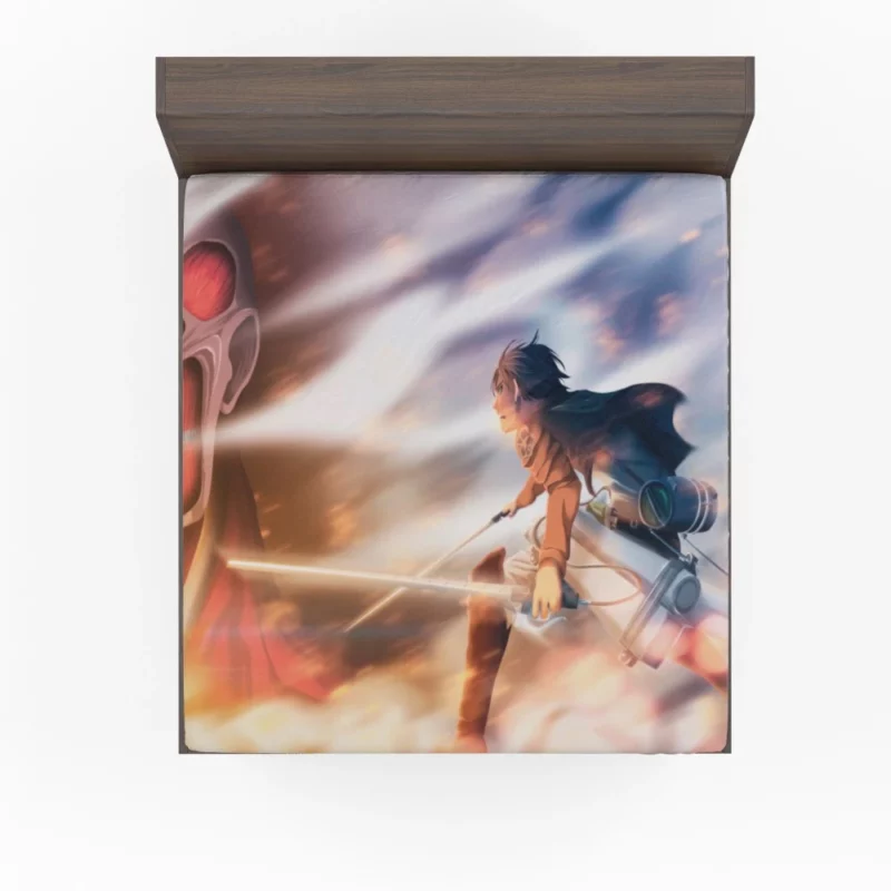 Eren Yeager Colossal Battle Anime Fitted Sheet
