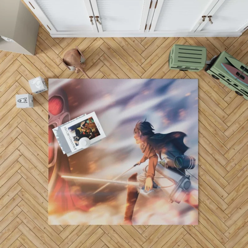 Eren Yeager Colossal Battle Anime Rug