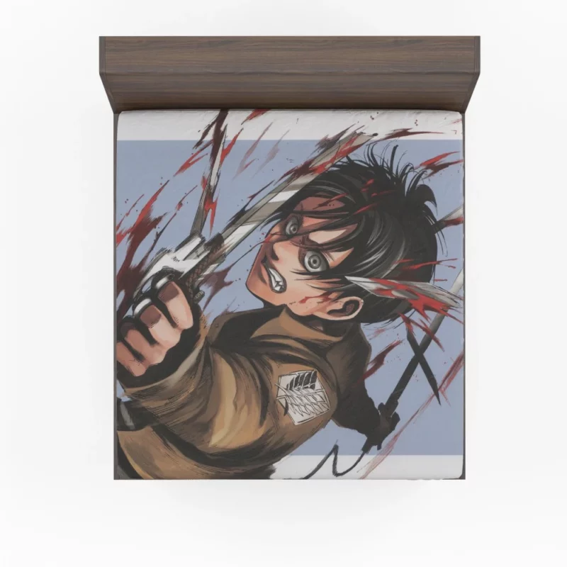 Eren Yeager Deadly Determination Anime Fitted Sheet
