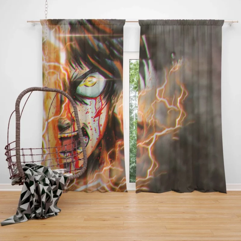 Eren Yeager Heroic Stand Anime Curtain