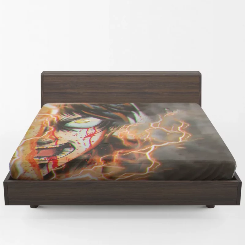 Eren Yeager Heroic Stand Anime Fitted Sheet 1