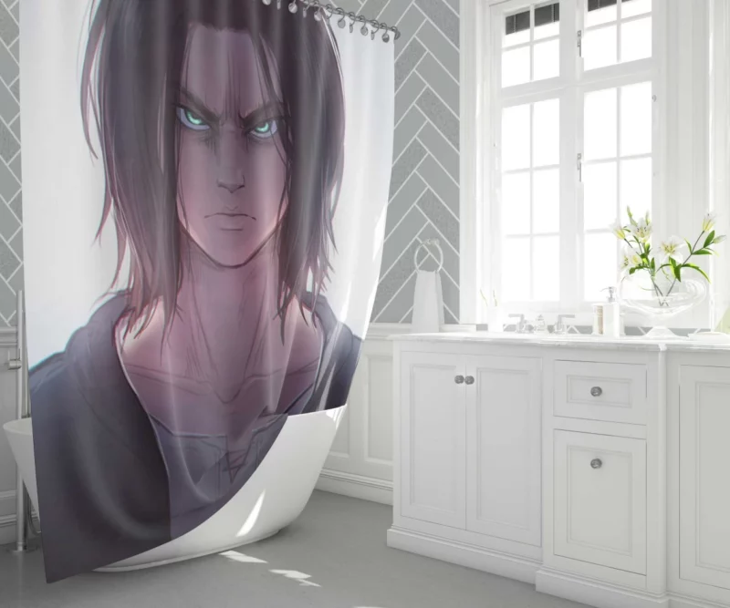 Eren Yeager Heroic Struggle Anime Shower Curtain 1