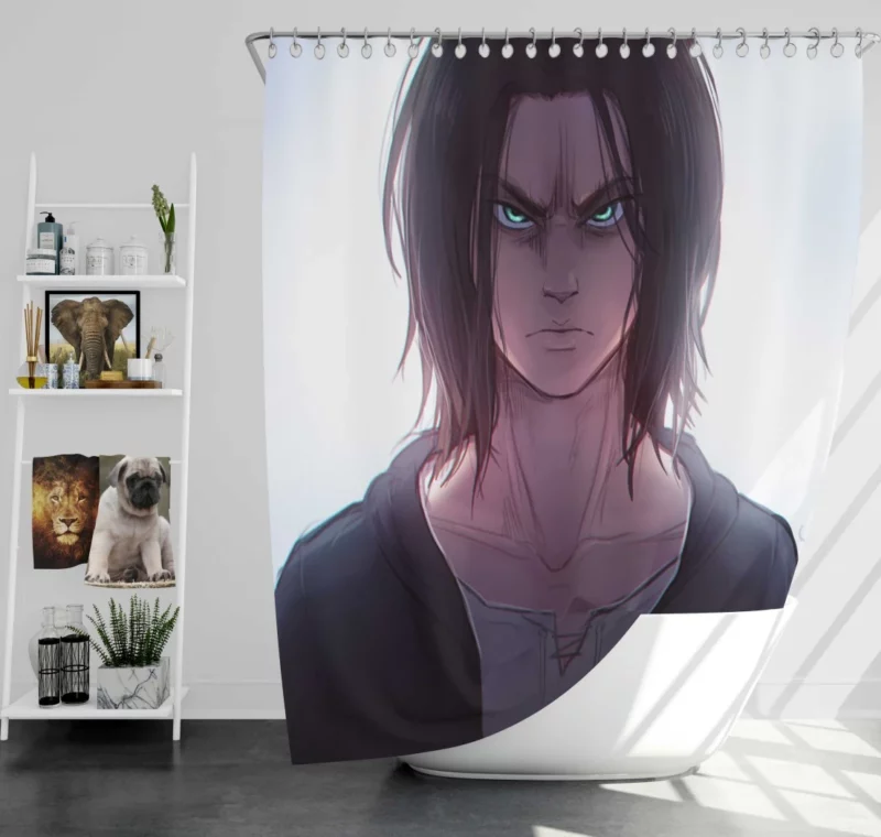 Eren Yeager Heroic Struggle Anime Shower Curtain