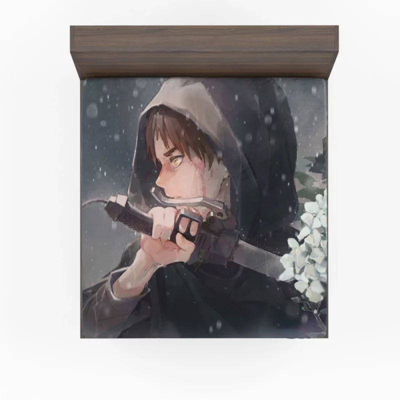 Eren Yeager Snowfall Battle Anime Fitted Sheet