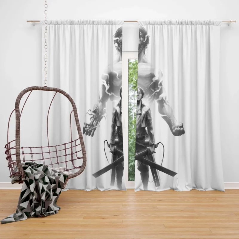 Eren Yeager Strive for Survival Anime Curtain